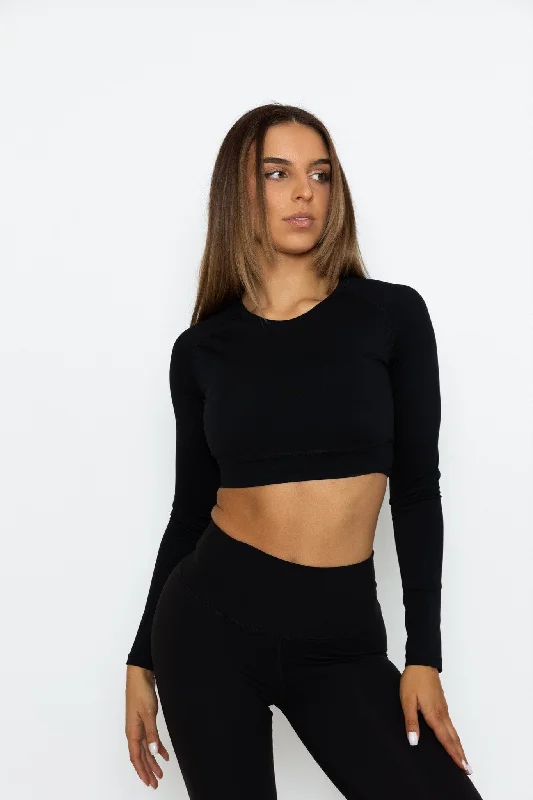 Jem Longsleeve Crop - Black