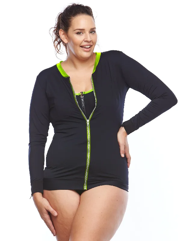 Rashie Top - Long Sleeve - Black/Green