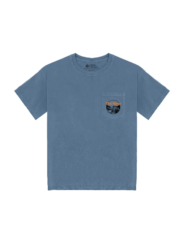 Wave Puff Pocket Tee - Stone Blue